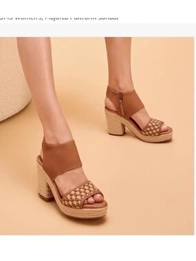 TOMS Majorca Platform Block Heel Sandals - Tan